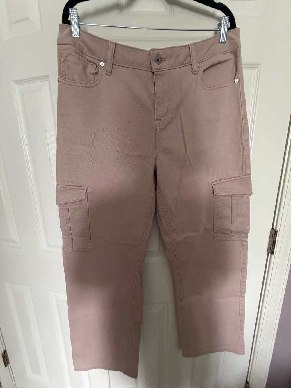 edge Mauve Pink Wide-Leg Cargo Jeans